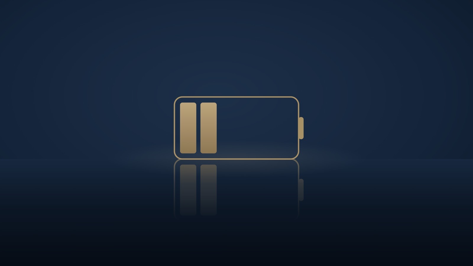 An illustration of a battery with a low charge.